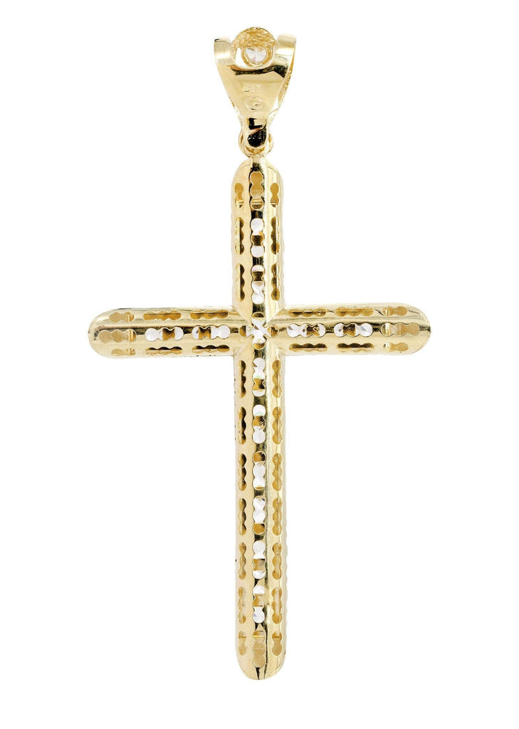Big Gold Cross & Cz 10K Yellow Gold Pendant. | 15.5 Grams MEN'S PENDANTS FROST NYC 