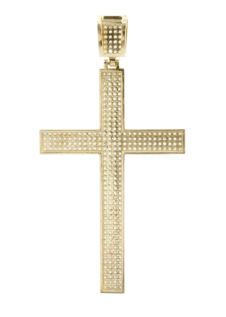 Big Gold Cross & Cz 10K Yellow Gold Pendant. | 21 Grams MEN'S PENDANTS FROST NYC 