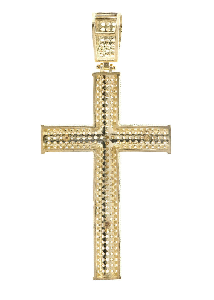 Big Gold Cross & Cz 10K Yellow Gold Pendant. | 7.4 Grams MEN'S PENDANTS FROST NYC 