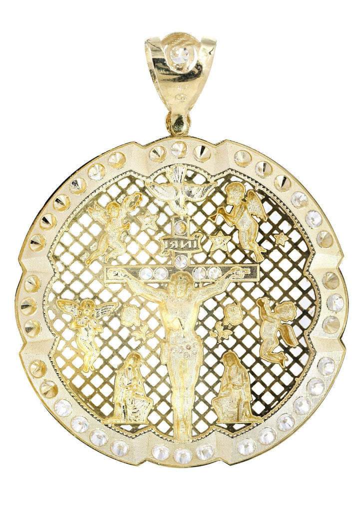 Big Jesus & Cz 10K Yellow Gold Pendant. | 39.1 Grams MEN'S PENDANTS FROST NYC 