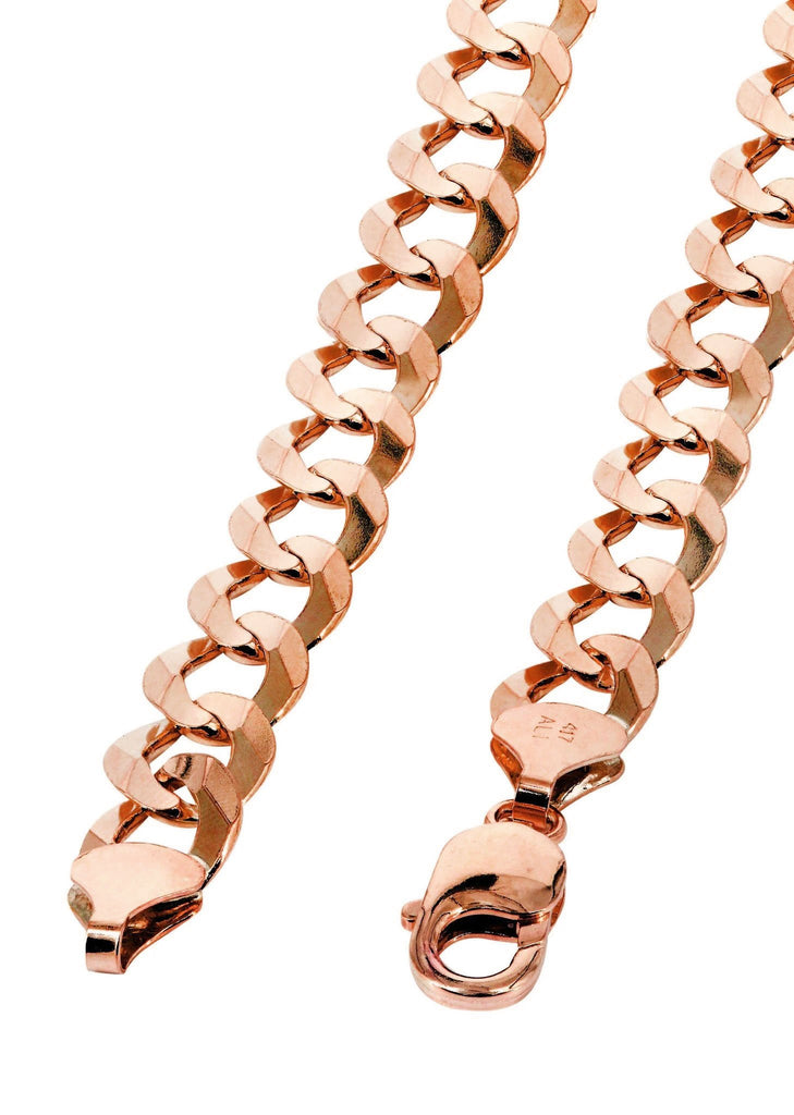 18k Rose Mens Rose Gold Cuban Link Chain Diamond Cuban Link Chain