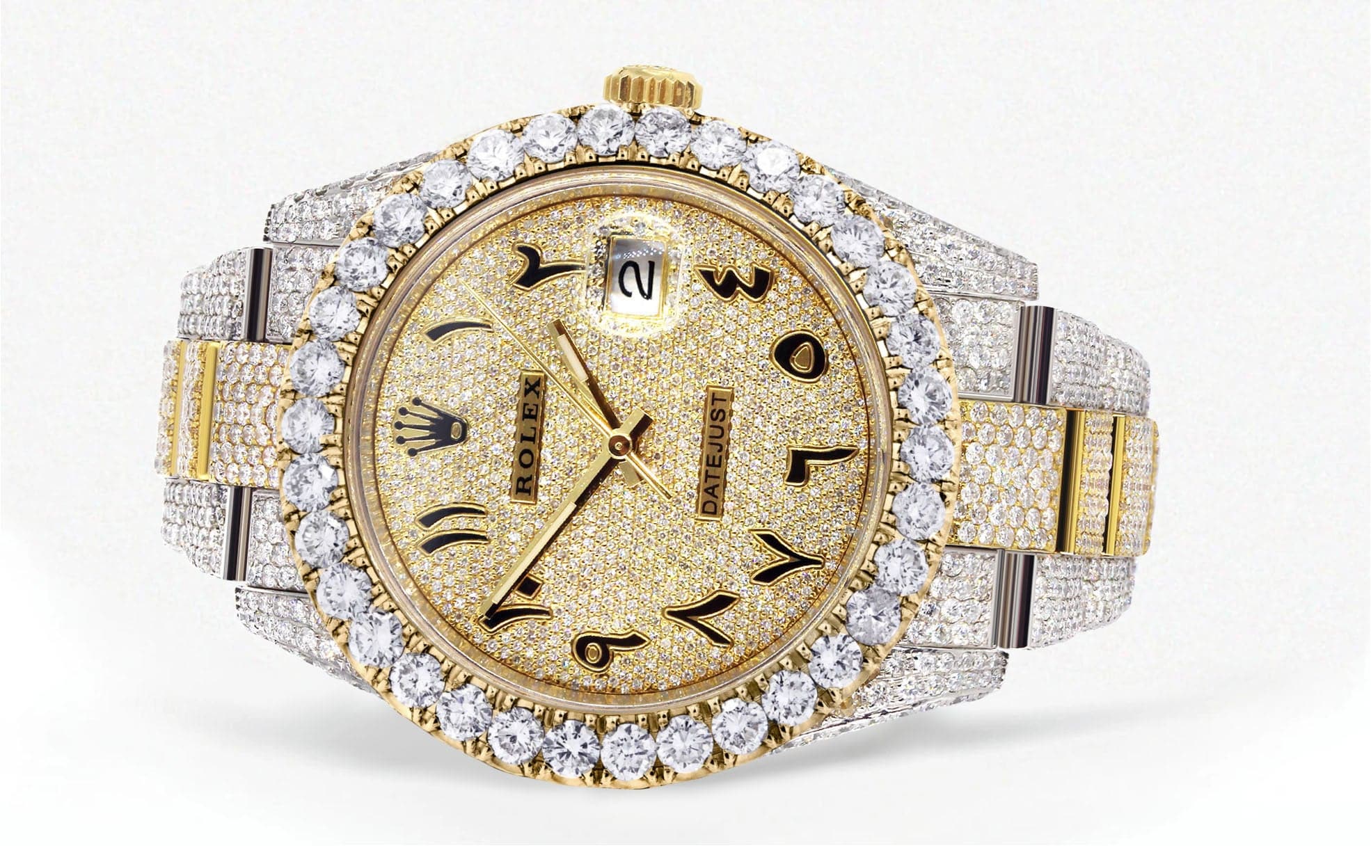 Diamond Iced Out Rolex Datejust 41 | 25 Carats Of Diamonds | Custom Go