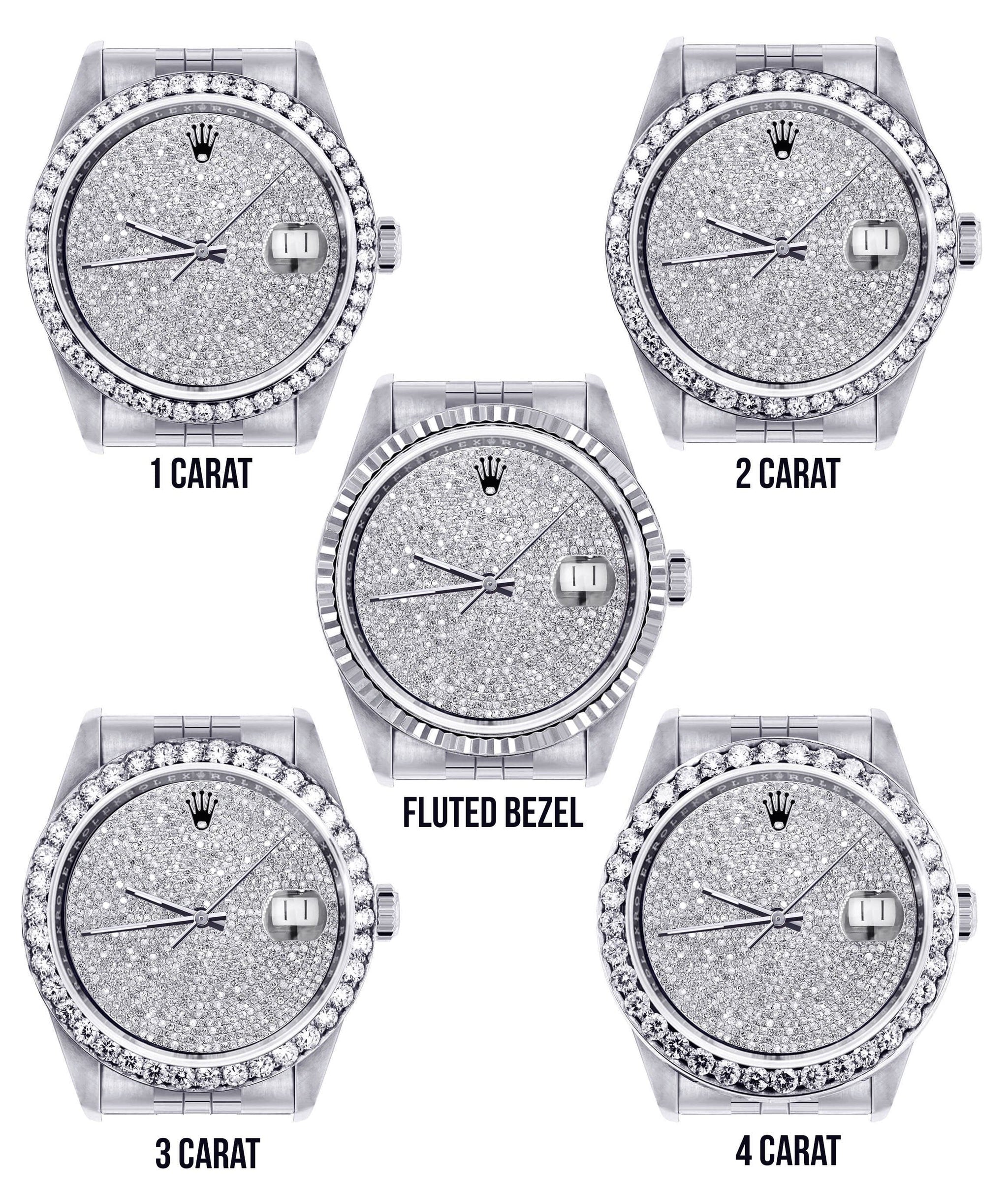 Mens Diamond Rolex Datejust Watch 16200 | 36MM | Fully Iced Out Diamon