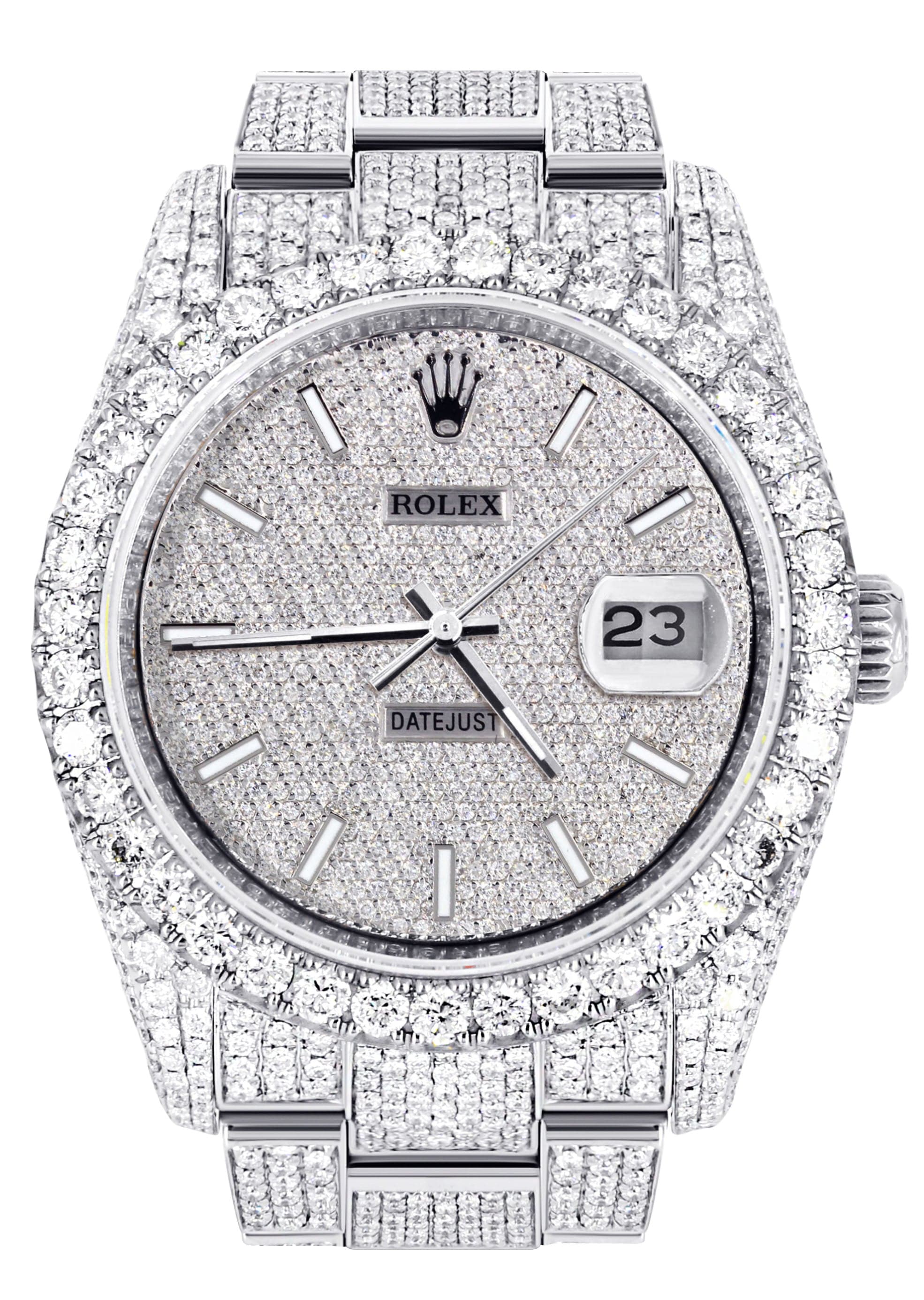 Iced Out Rolex Datejust 36 MM Stainless Steel Carats of Diamo