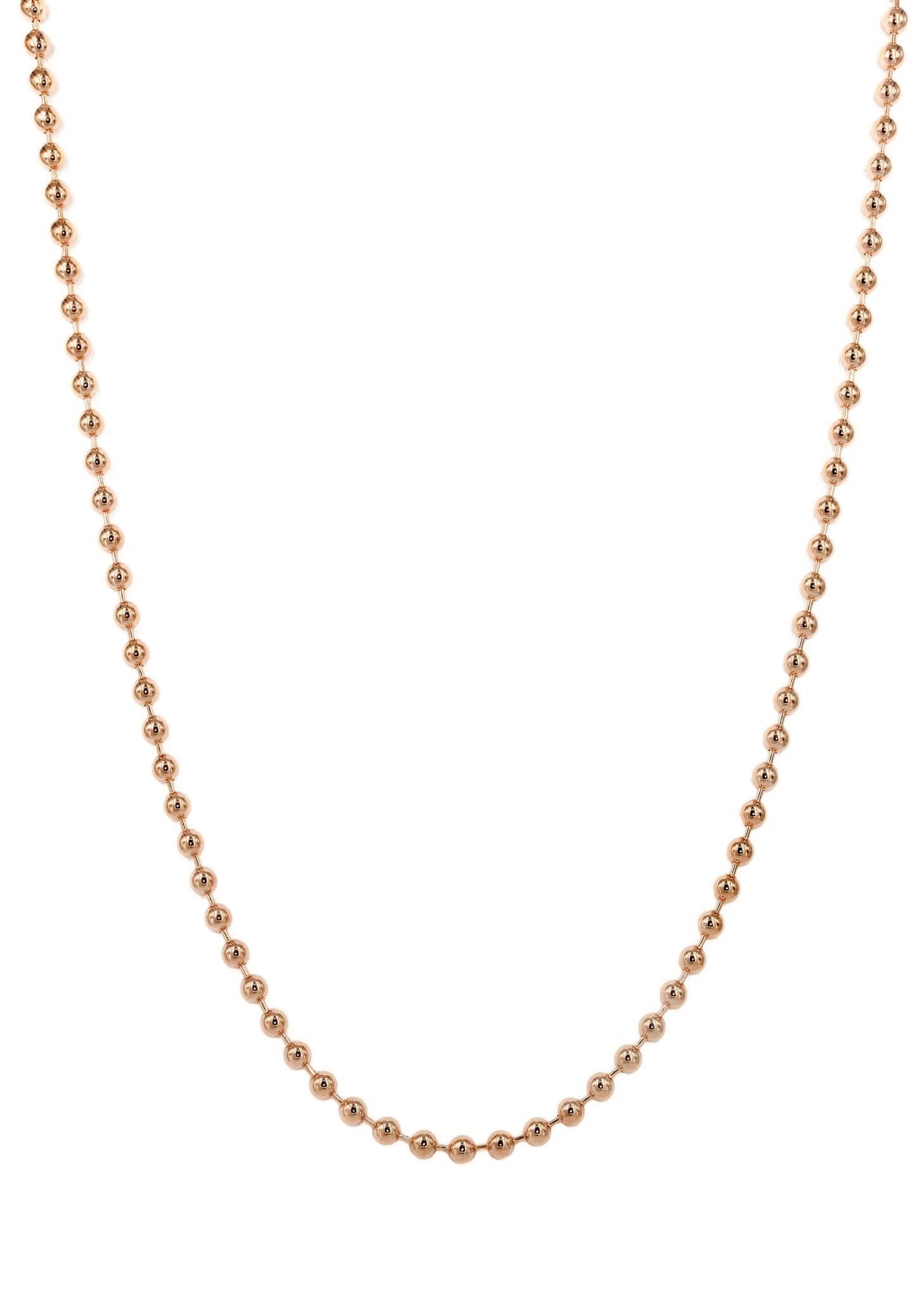 Womens 14K Rose Gold Chain - Dog Tag Chain