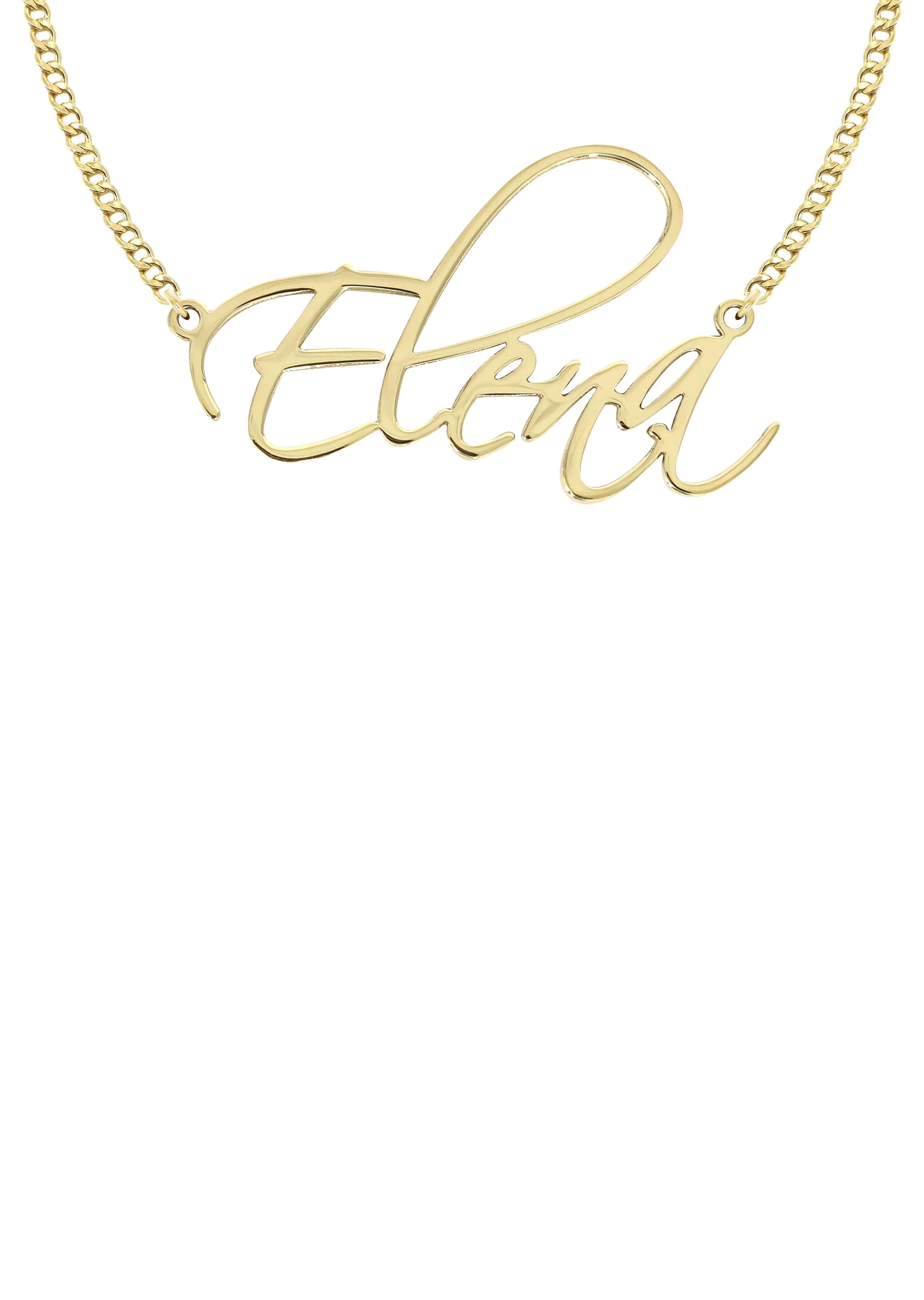 14K Gold Plain Gold Name Plate Necklace Style #54