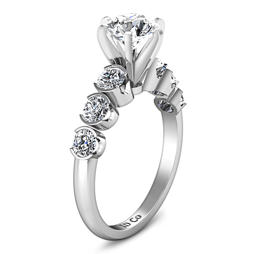 Round Diamond Pave Engagement Ring Karen 14K White Gold engagement rings imaginediamonds 