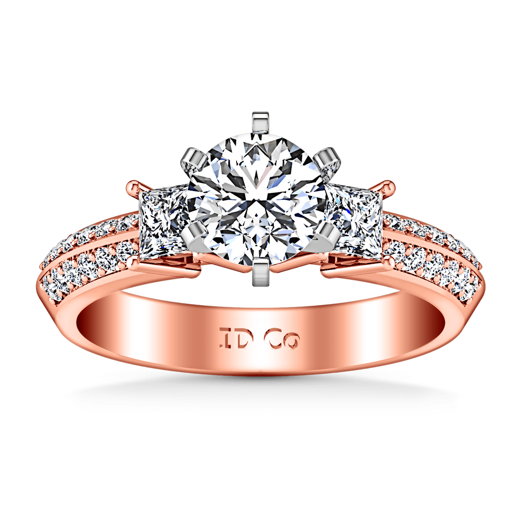 Three Stone Diamond EngagementRing Ivana 14K Rose Gold engagement rings imaginediamonds 