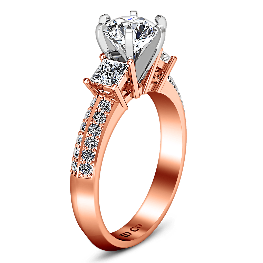 Three Stone Diamond EngagementRing Ivana 14K Rose Gold engagement rings imaginediamonds 
