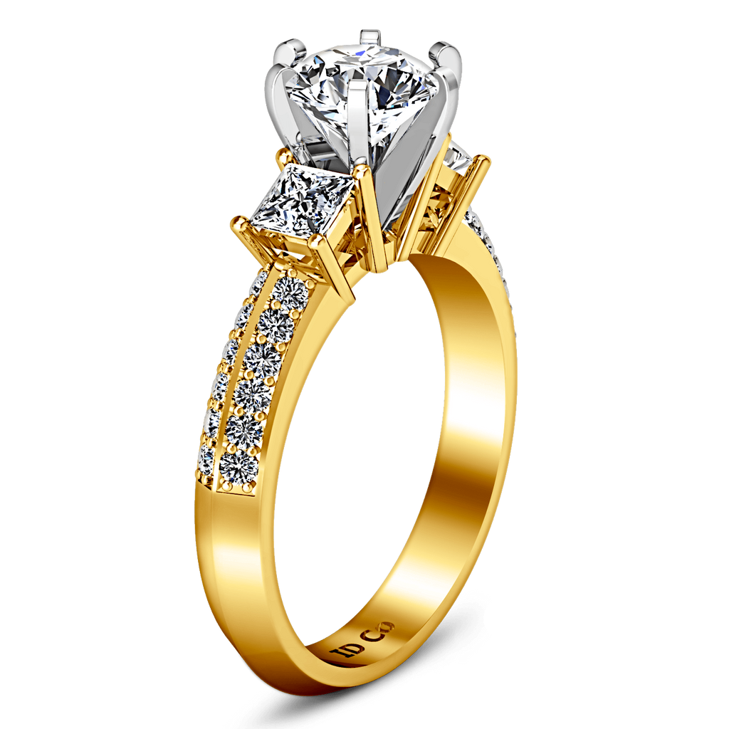 Three Stone Diamond Engagement Ring Ivana 14K Yellow Gold engagement rings imaginediamonds 