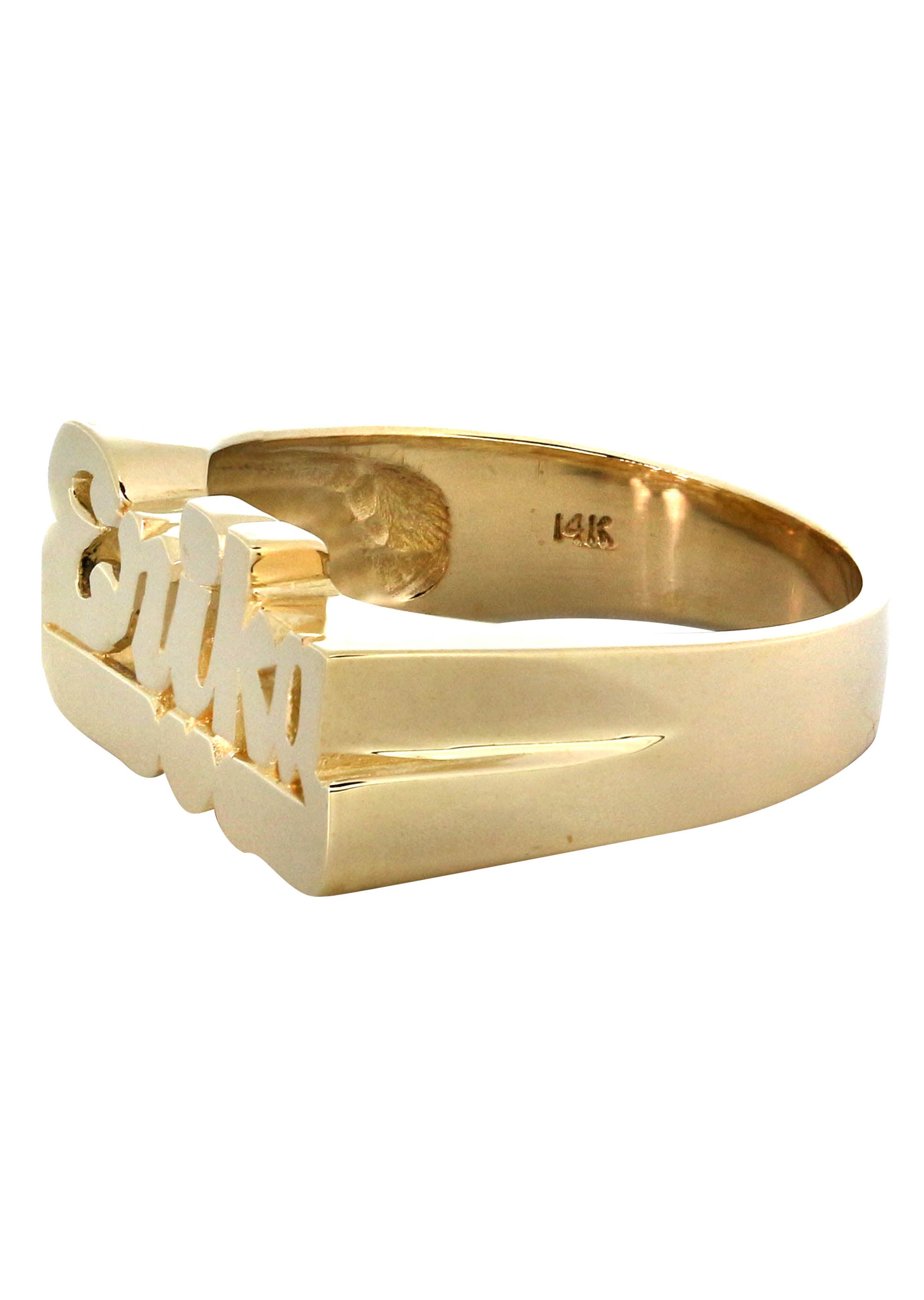 Anillo de Nombre de Oro 14K con Escritura Gramos