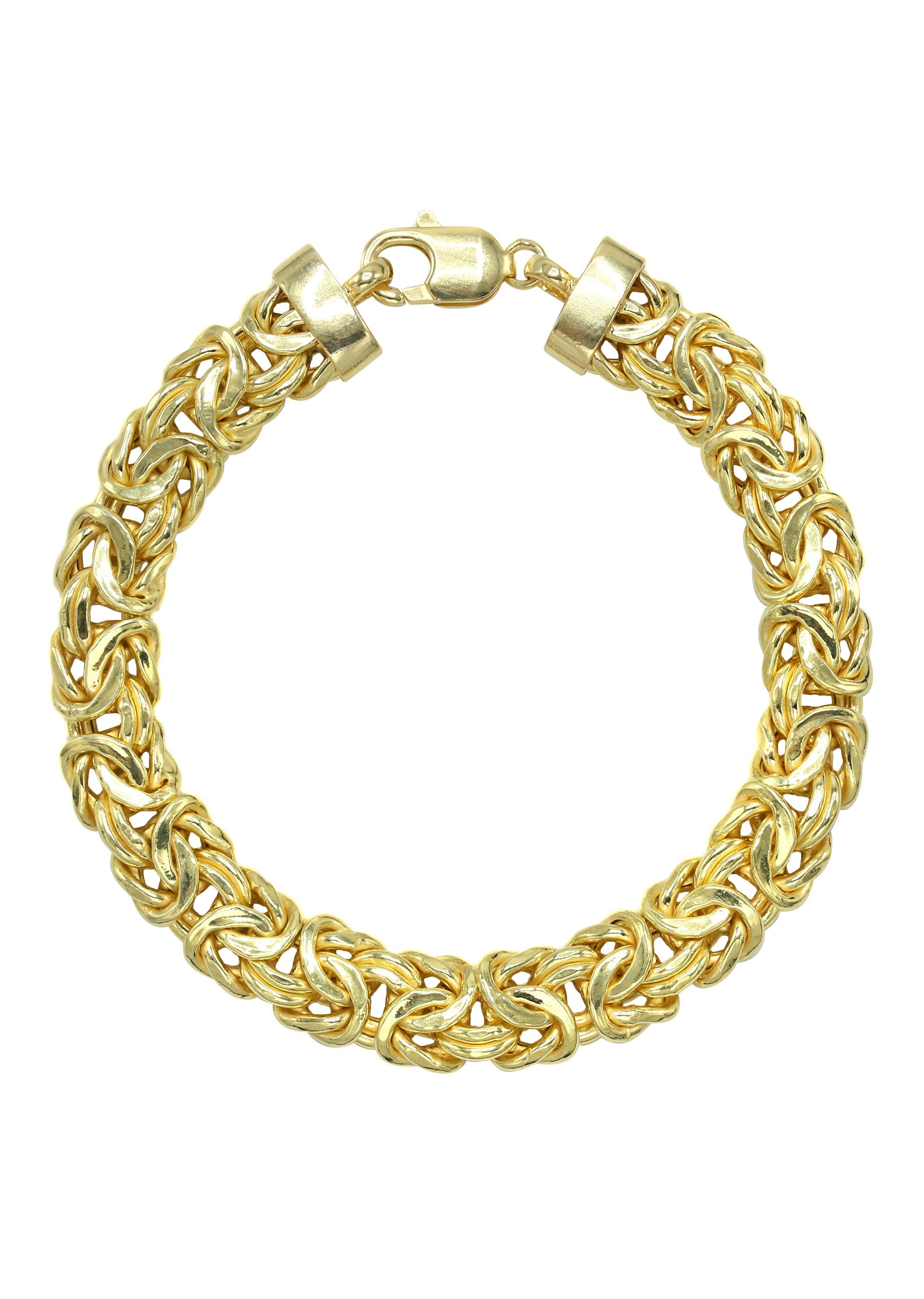 Silver Gold Flat Byzantine Bracelet
