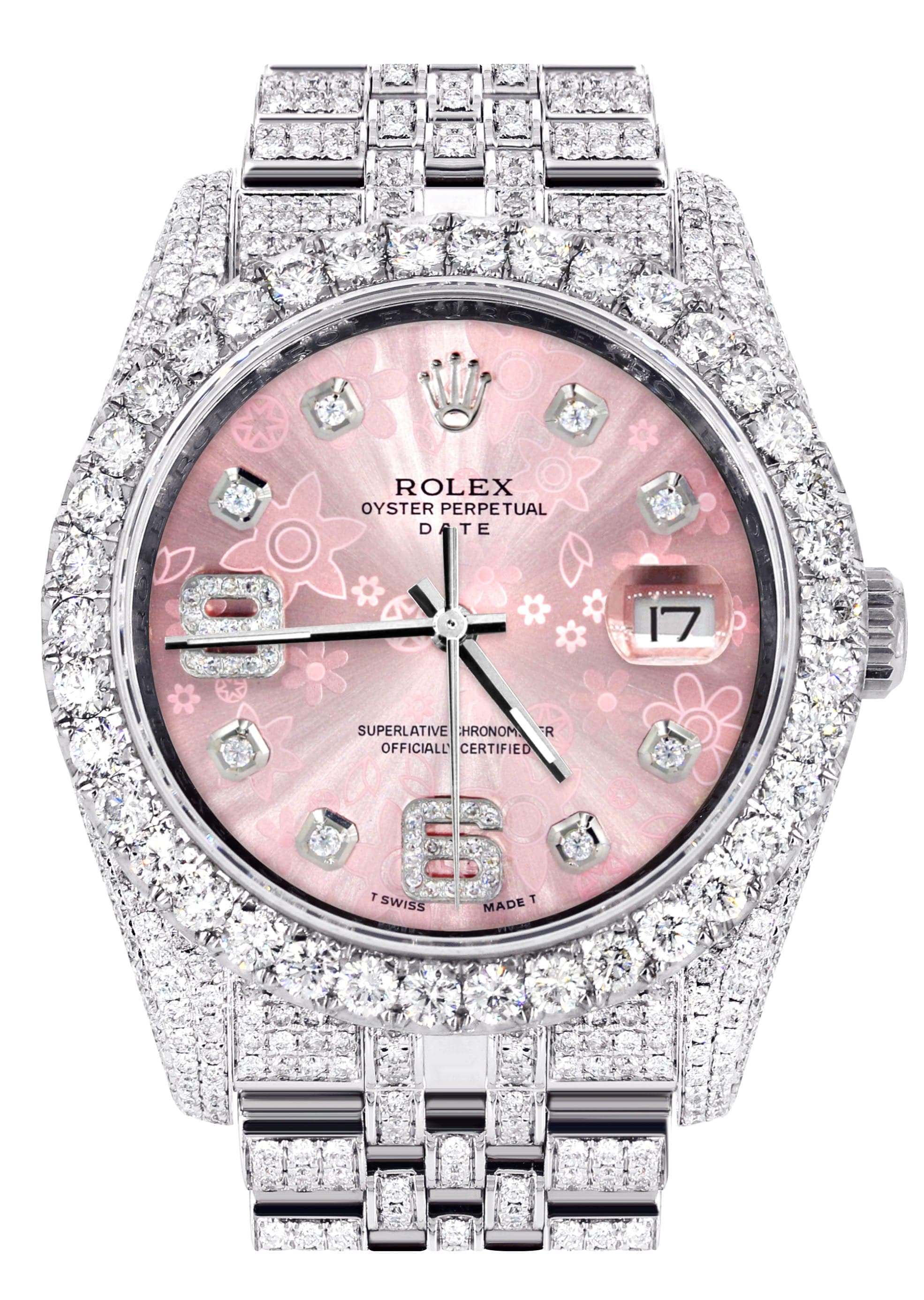 ISO! Pink Watch with Pink Diamonds Rolex Datejust Steel and White Gold Jubilee Diamond Watch  main image 4
