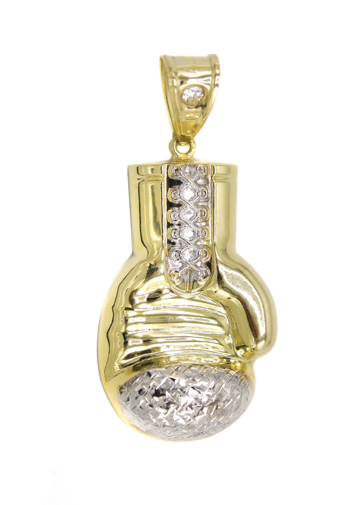 10K Yellow Gold Boxing Glove Necklace Customizable Size