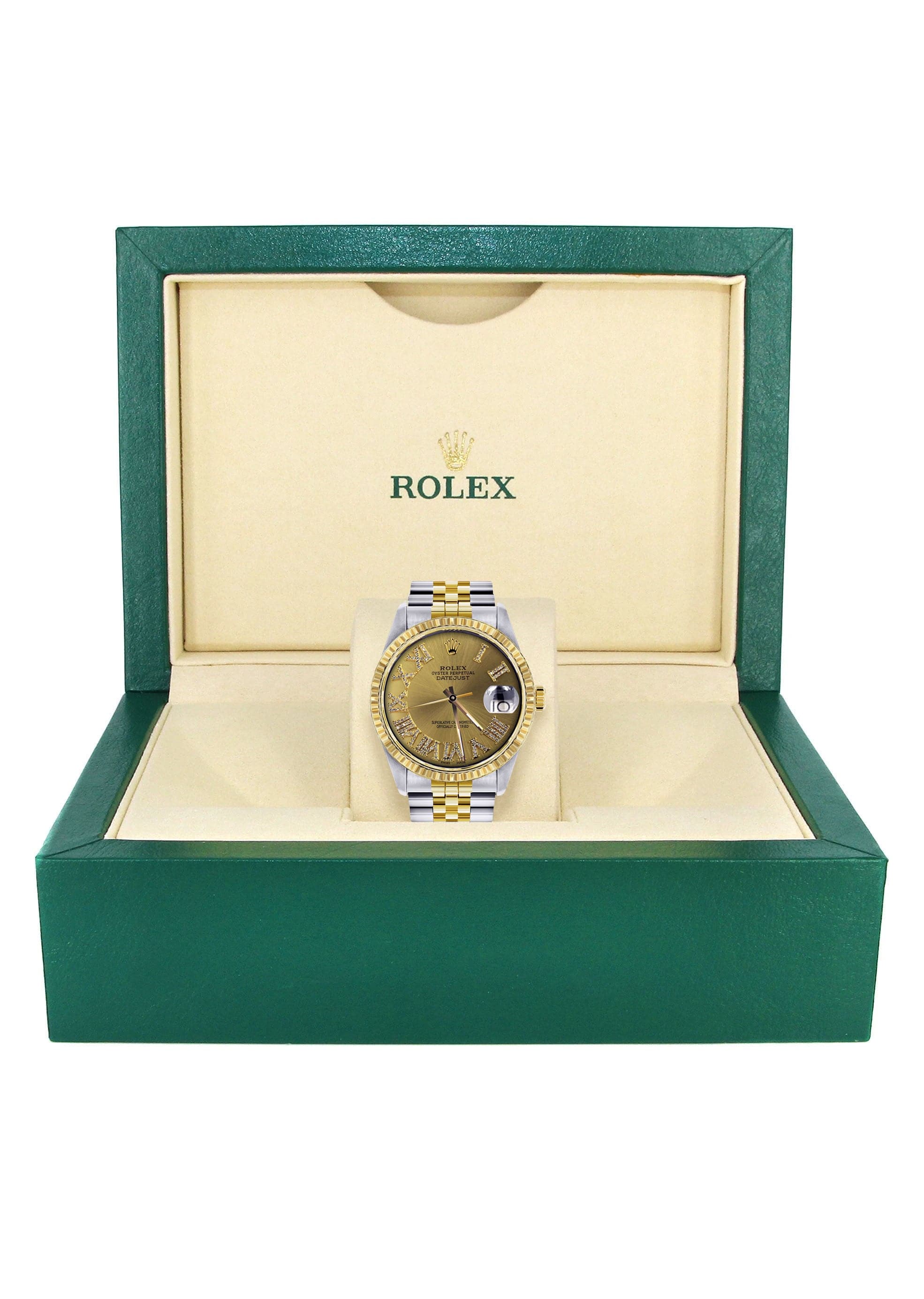 Mens Rolex Datejust Watch | 16233 | 36Mm | Gold Roman Numeral | Jubile
