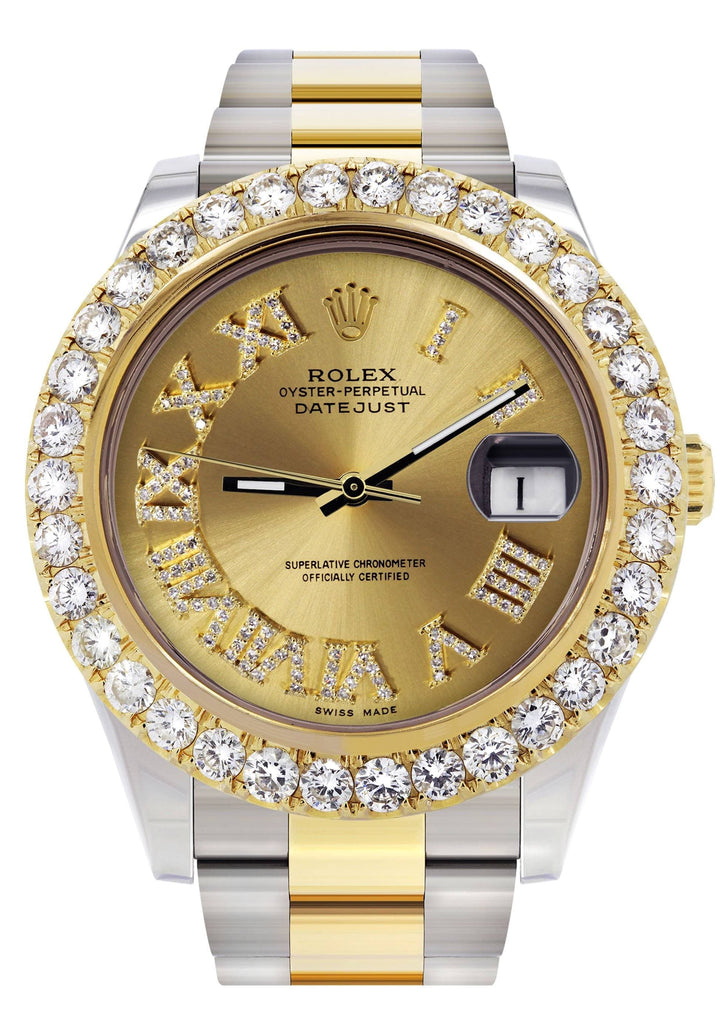 Rolex Datejust II Watch | 41 MM | 18K Yellow Gold & Stainless Steel | Custom Gold Roman Dial | Oyster Band CUSTOM ROLEX FrostNYC 