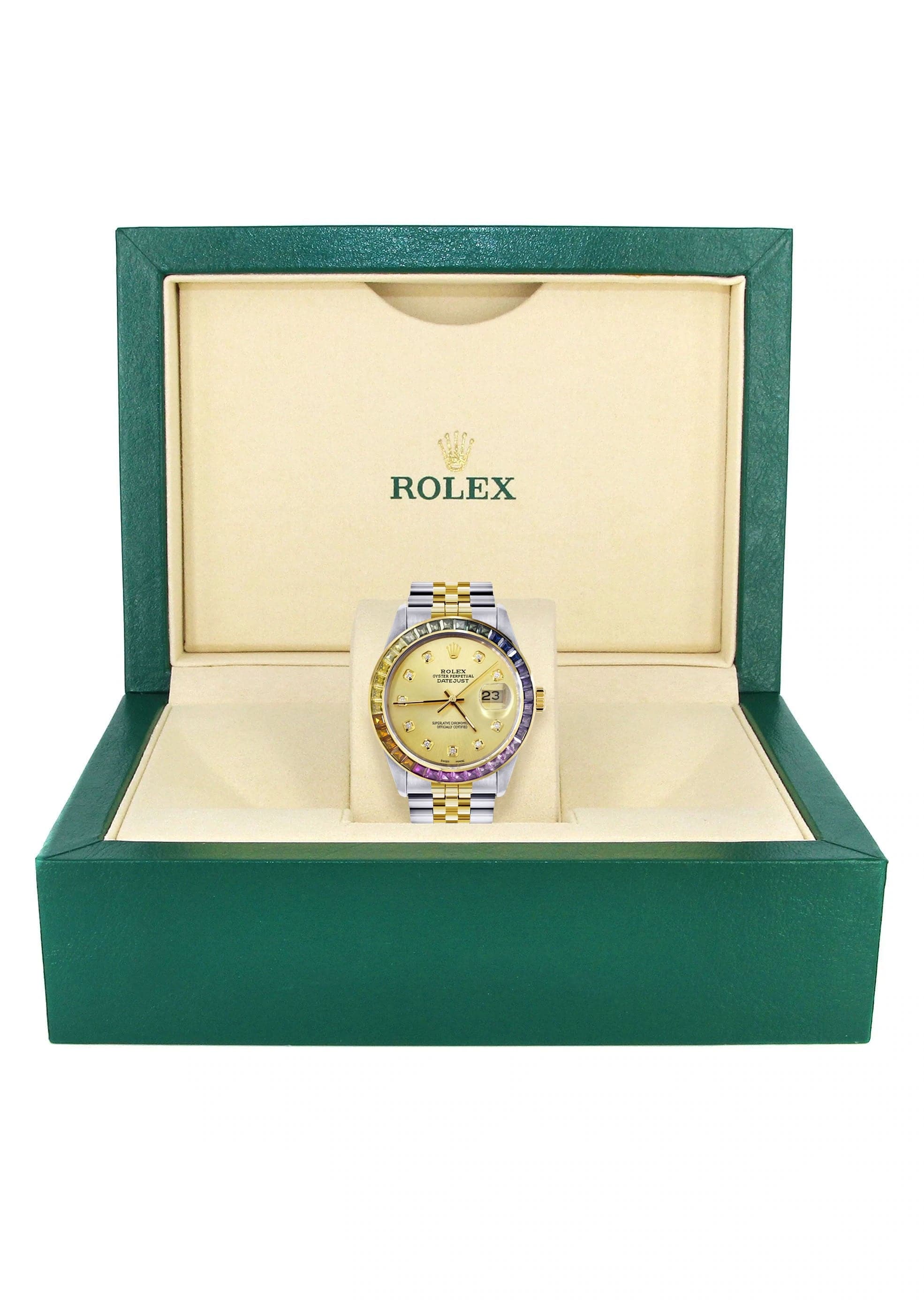 Diamond Gold Rolex Watch For Men 16233 | 36Mm | Rainbow