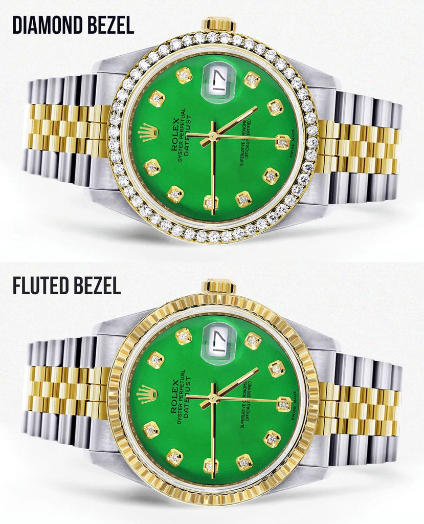 Rolex Datejust ref. 16233 Steel and Gold with Degradee Green Dial