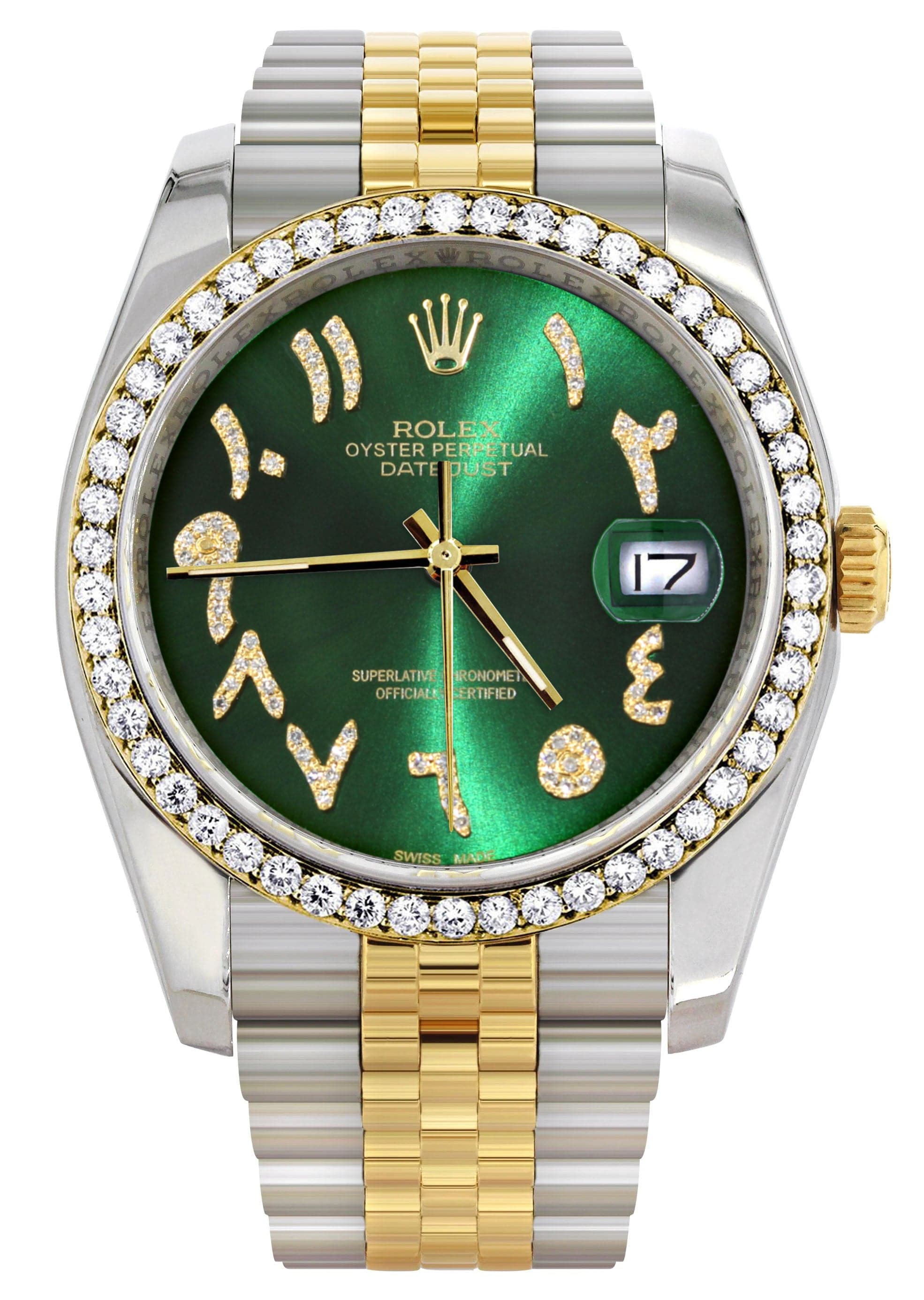 116233 | Hidden Clasp | Gold & Steel Rolex Datejust Watch | 36Mm | Gre