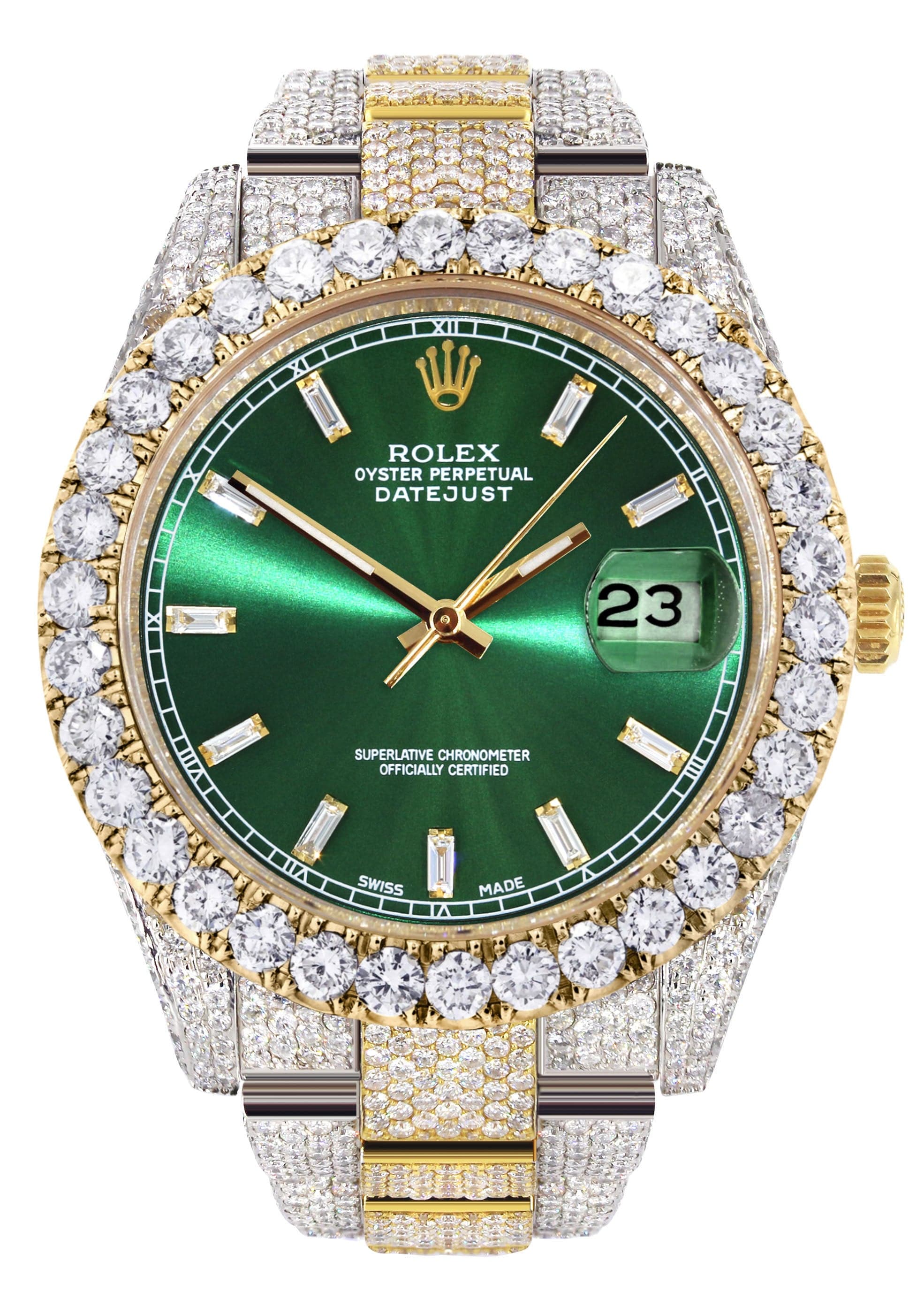 Diamond Iced Out Rolex Datejust 41 25 Carats Of Diamonds Custom Gr