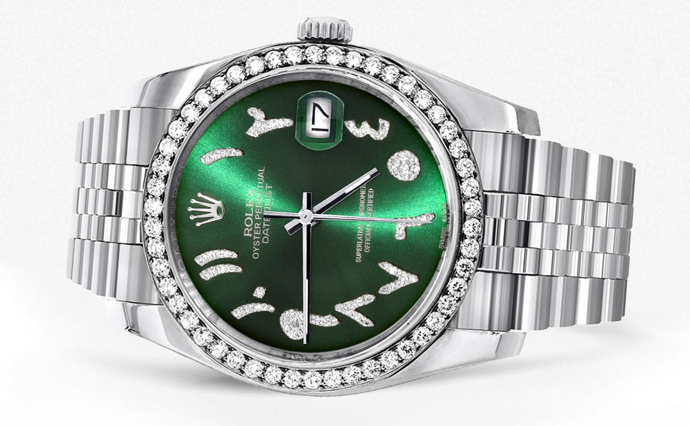 116200 Hidden Clasp Diamond Rolex Datejust Watch 36Mm Green Ar