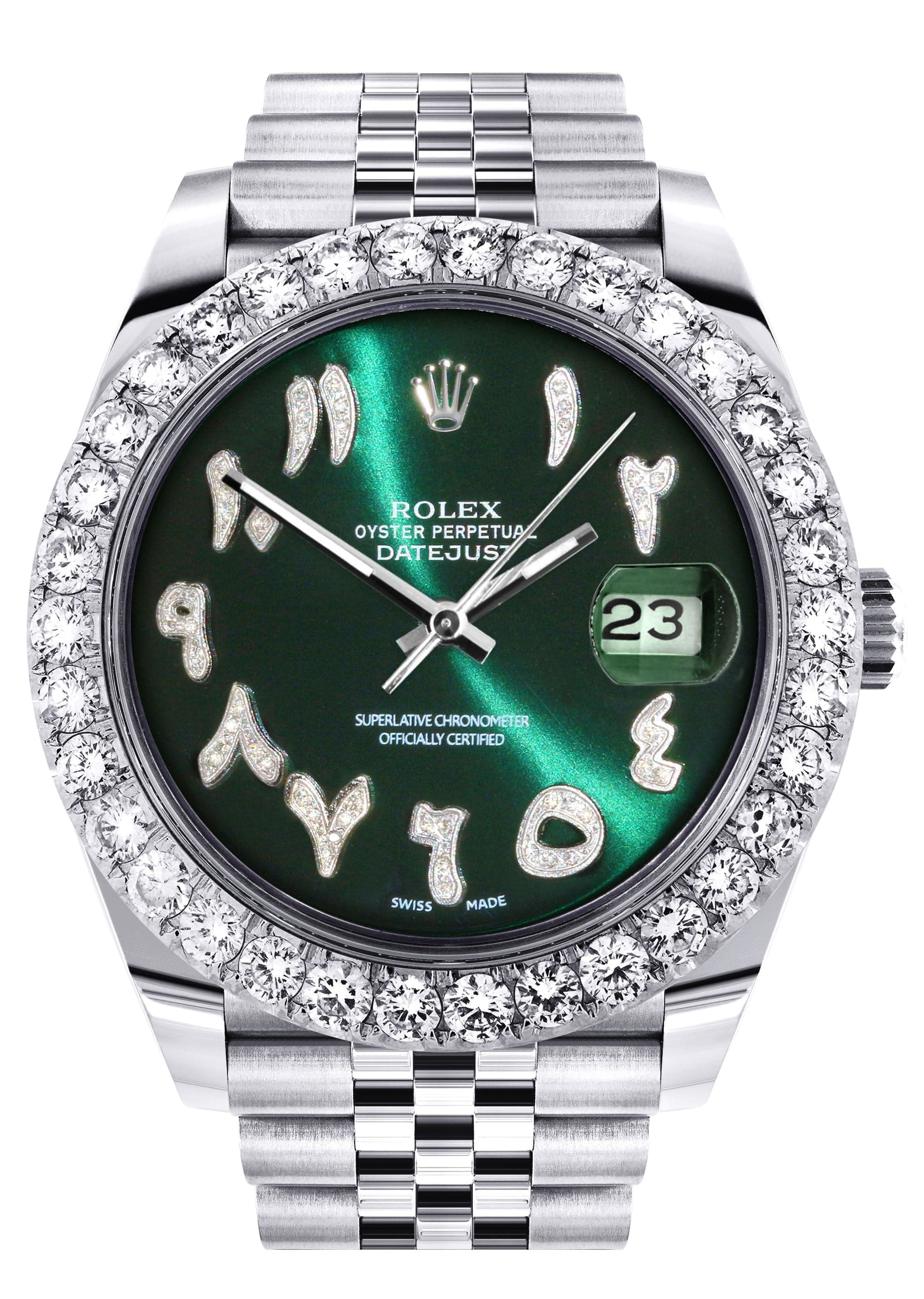 Rolex Datejust 41 Watch | 41 MM | Custom Green Arabic Diamond Dial | J