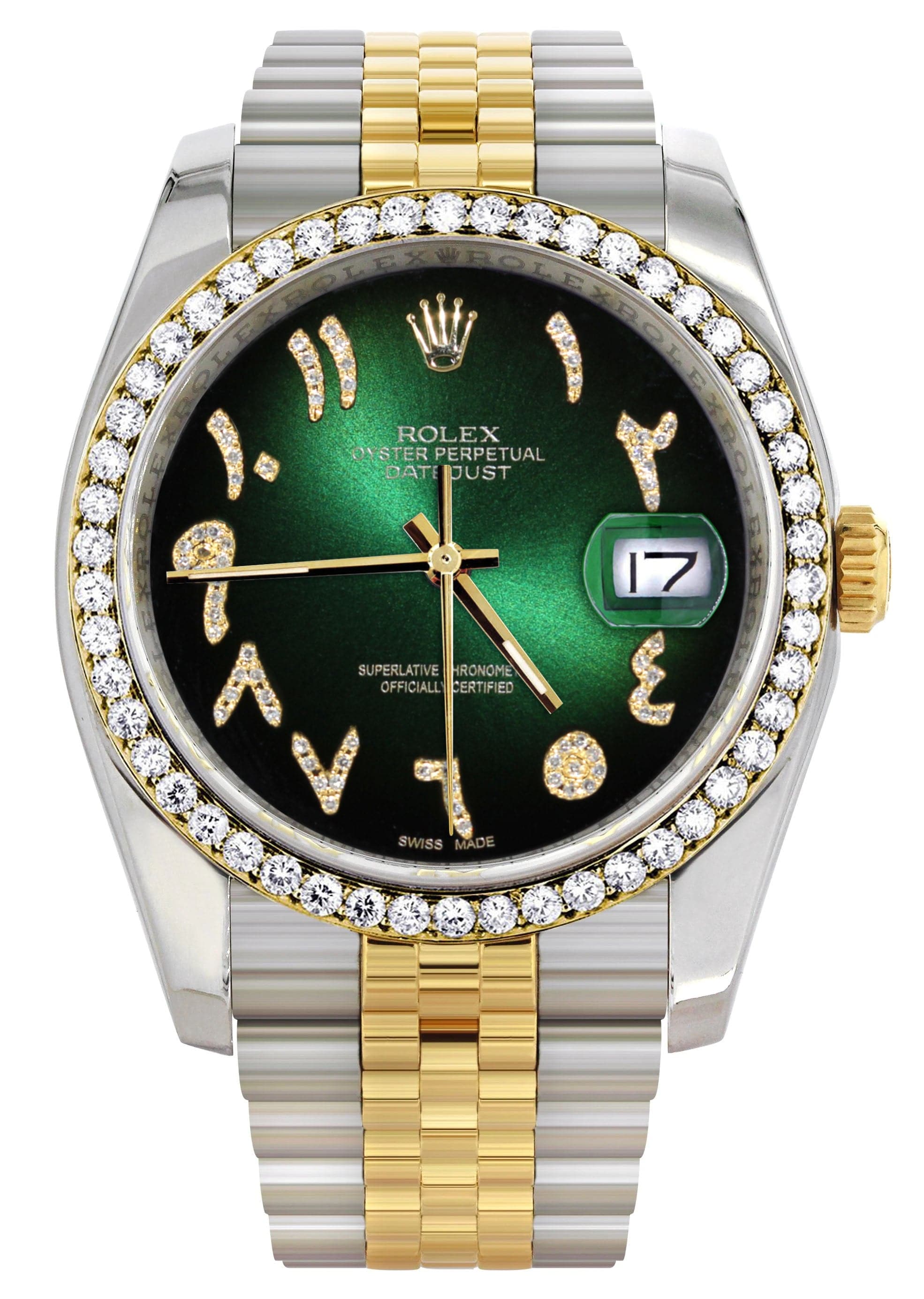 116233 | Hidden Clasp | Gold & Steel Rolex Datejust Watch | 36Mm | Gre