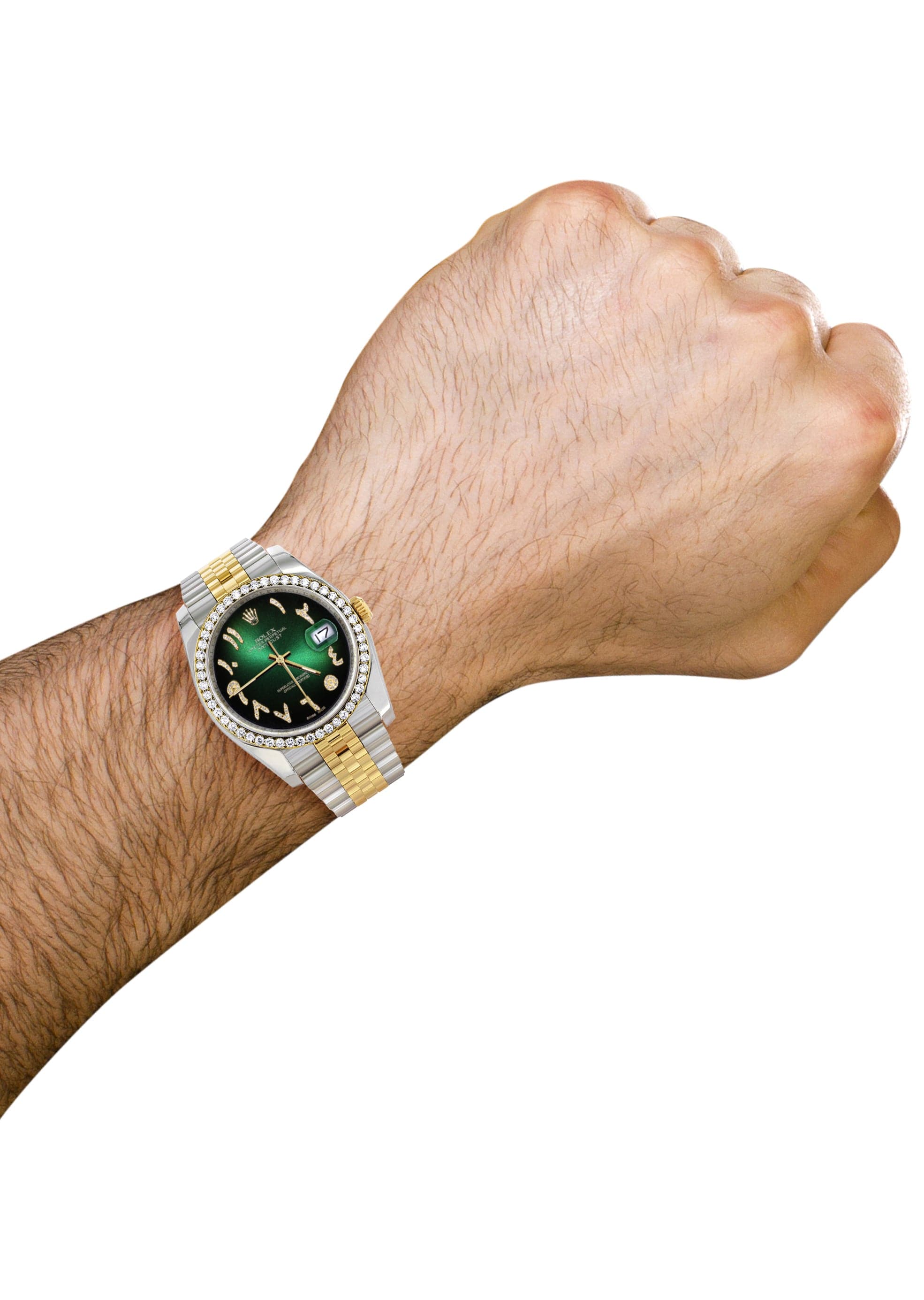 116233 | Hidden Clasp | Gold & Steel Rolex Datejust Watch | 36Mm | Gre