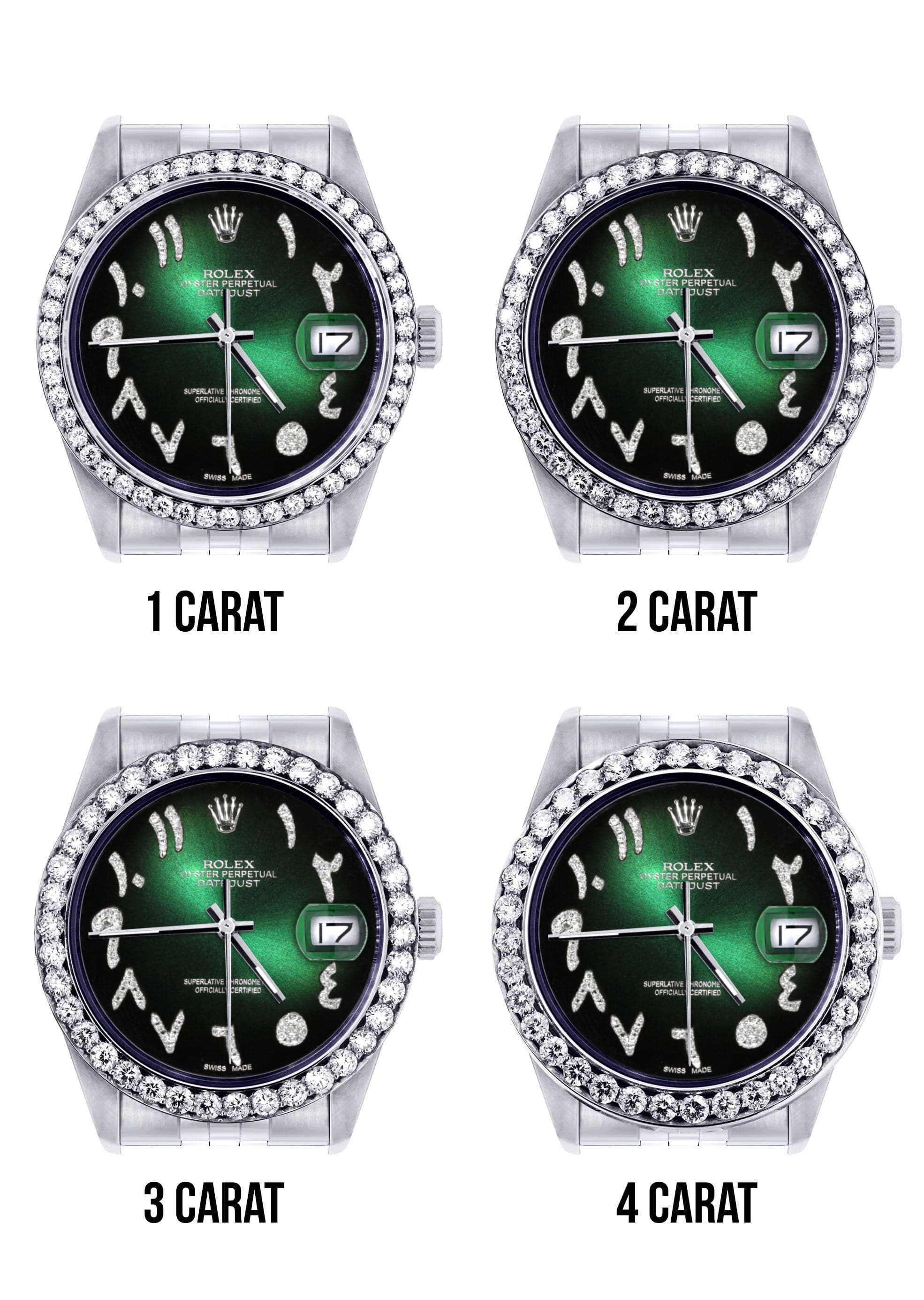 116200 | Hidden Clasp | Diamond Rolex Datejust Watch | 36Mm | Green Bl