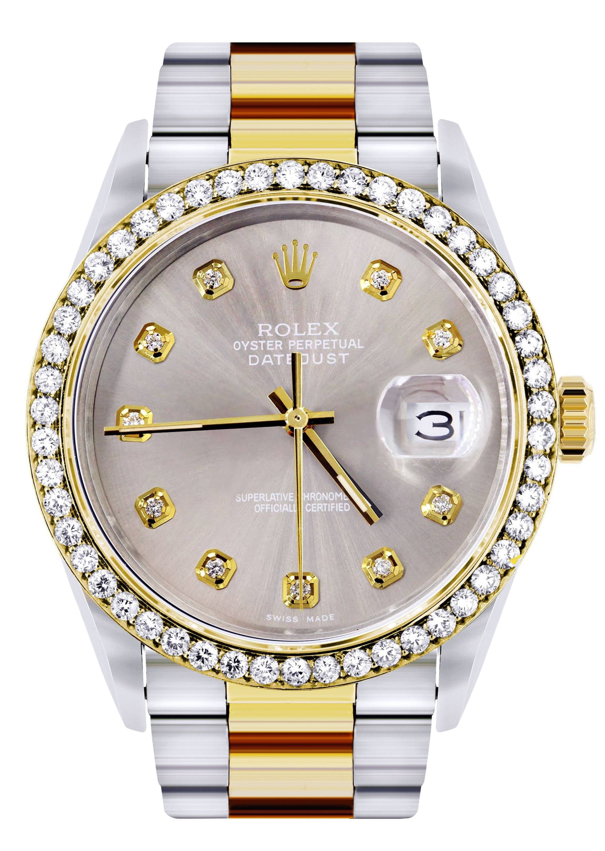 Diamond Rolex Mens Watch Datejust 16233 | 36Mm | Grey Dial  display picture 3
