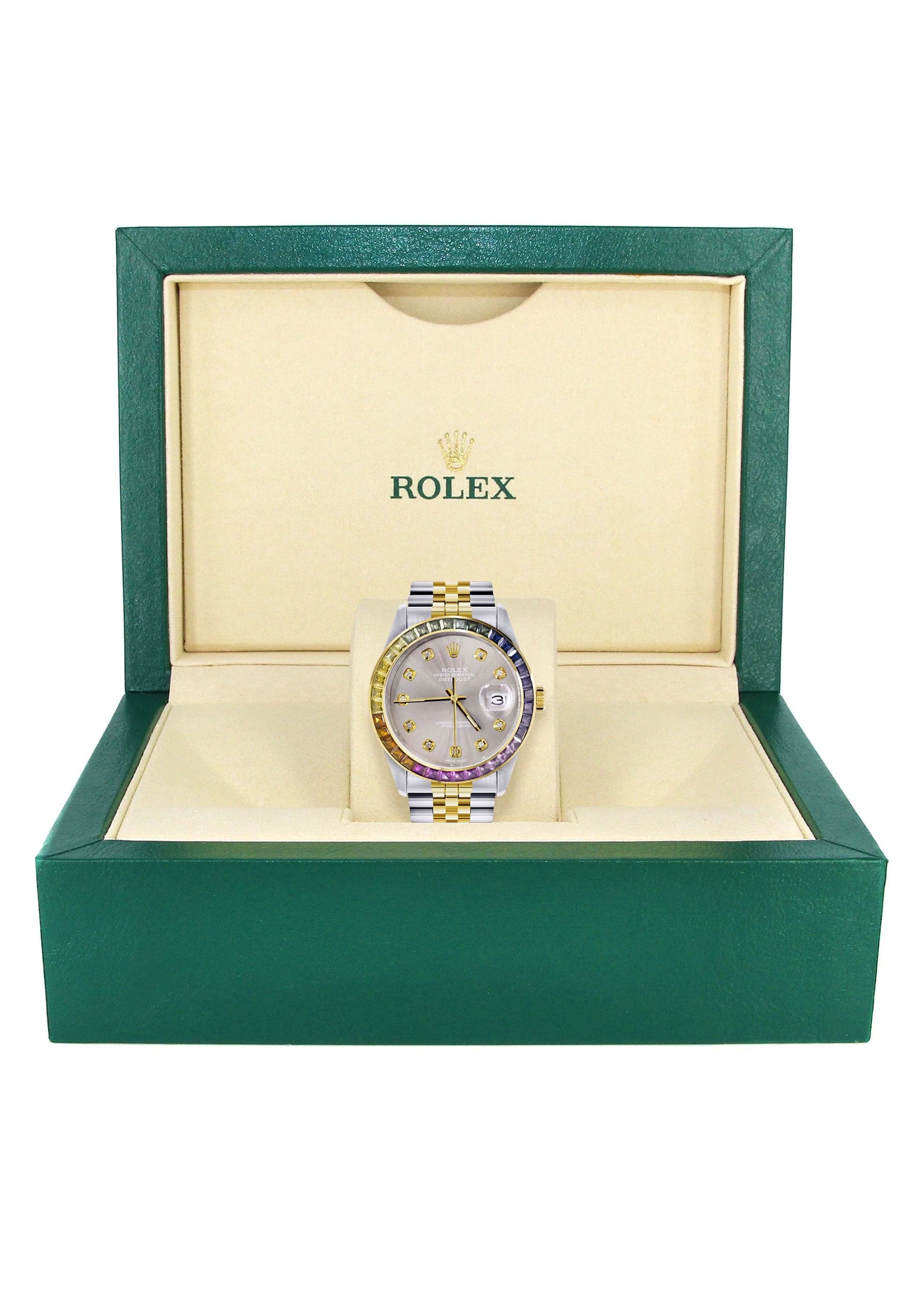 Diamond Gold Rolex Watch For Men 16233 | 36Mm | Rainbow