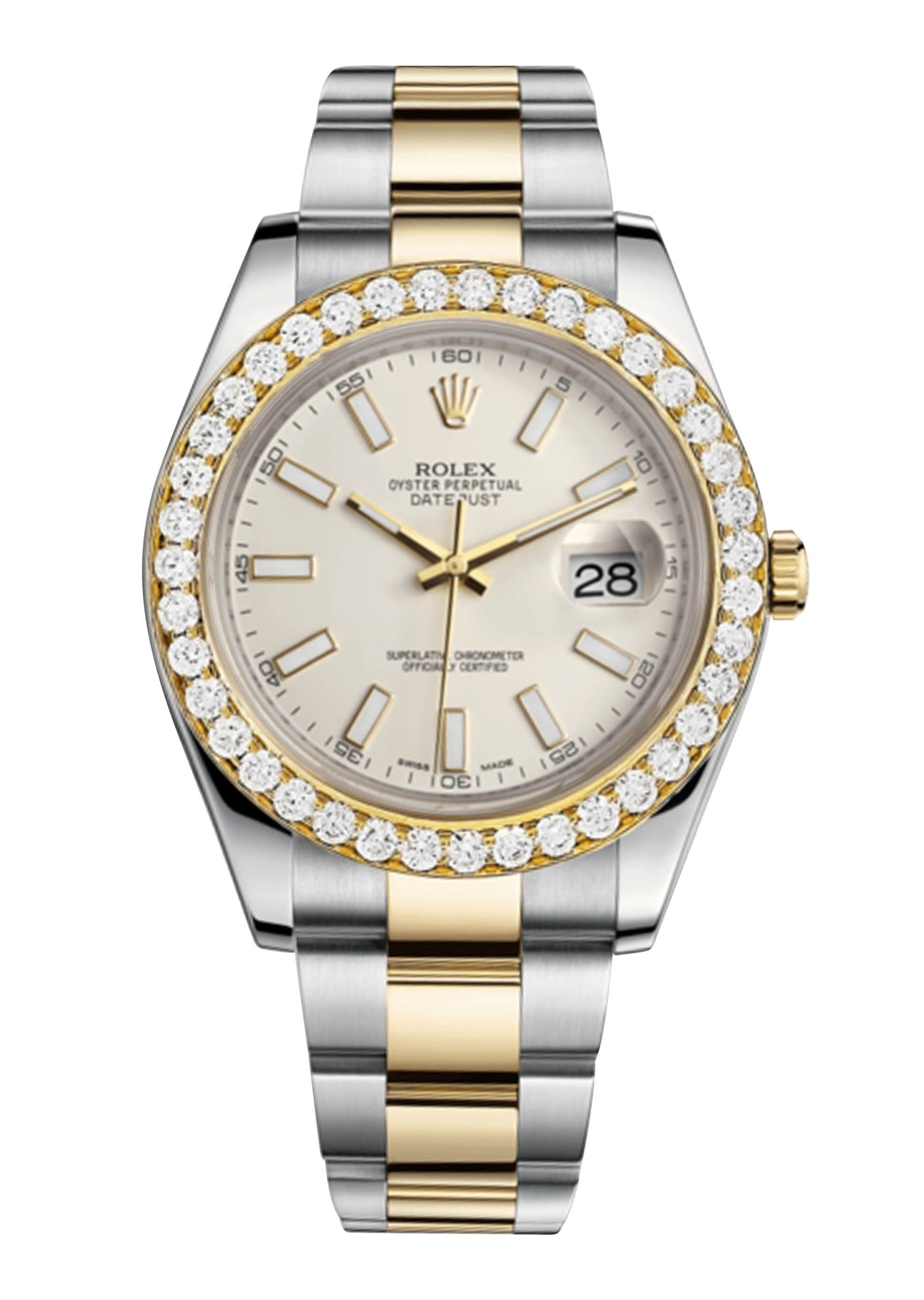 ROLEX デイトジャスト　ウーリ Rolex Datejust Ii Ivory Dial - Index Hour Markers With 5 Carats Of Dia