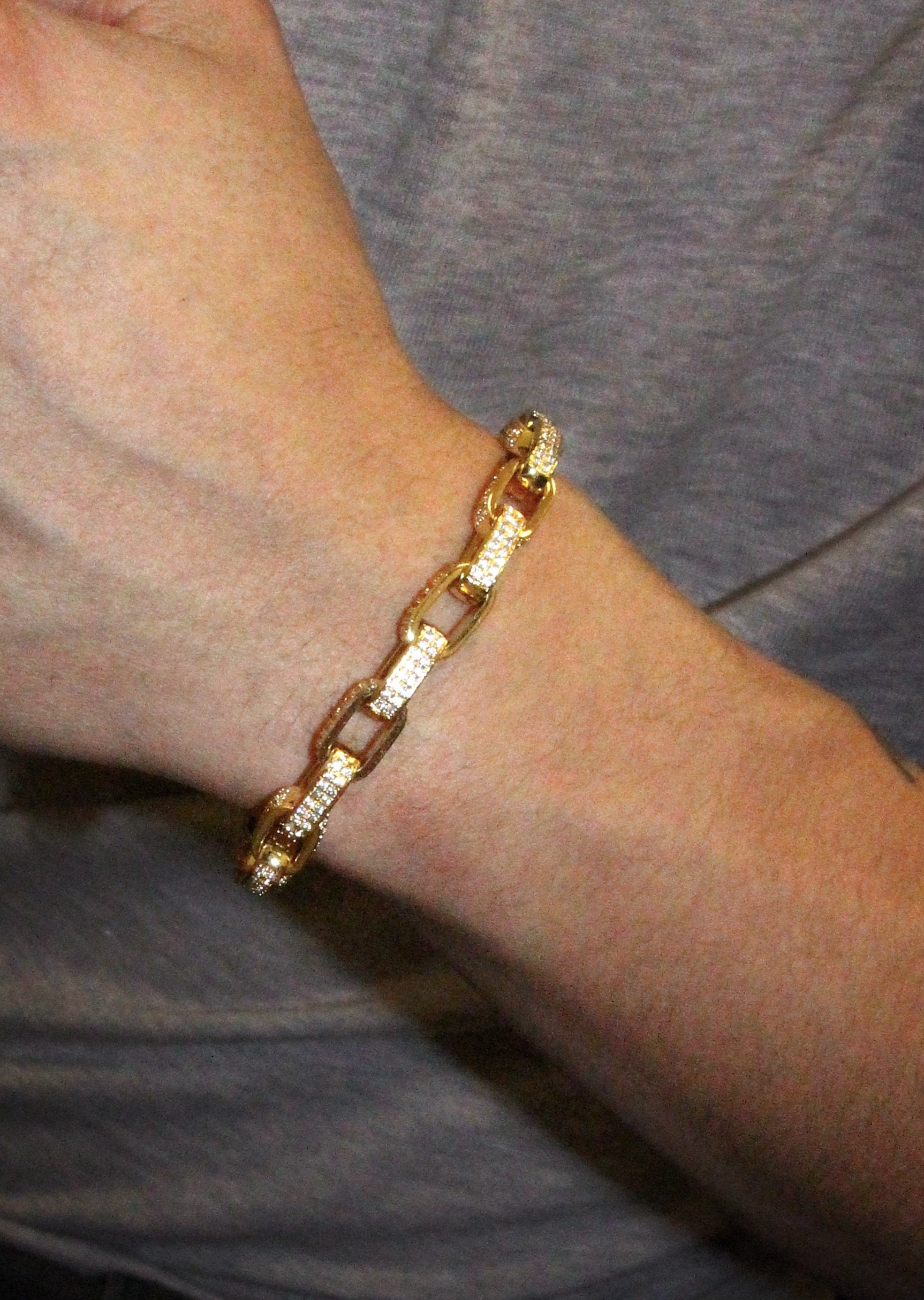 【HERMES/エルメス】 Curiosite bracelet Gold Plated Iced Out Hermes Bracelet