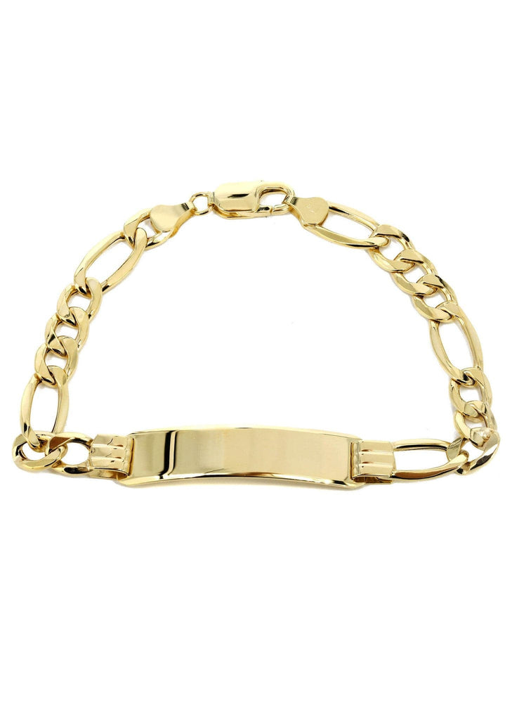 Semi Solid Id Figaro Bracelet 10K Yellow Gold Semi Solid Id Figaro Bracelet 10K Yellow Gold