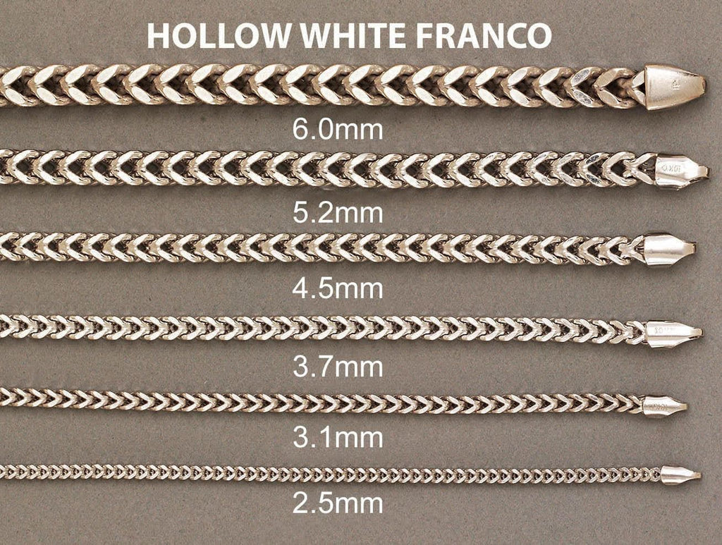 Franco Link Chain | White Gold Franco Chain | FrostNYC