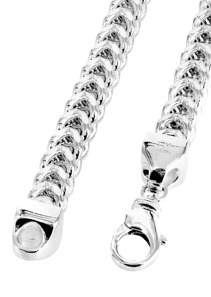 Gold Chain - Mens Hollow Franco Chain 10K White Gold MEN'S CHAINS FROST NYC 