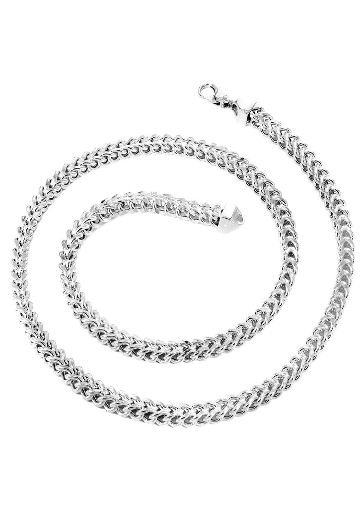 Gold Chain - Mens Hollow Franco Chain 10K White Gold MEN'S CHAINS FROST NYC 