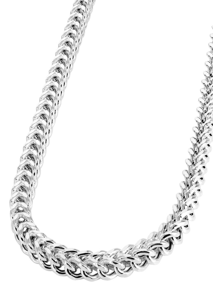 14K White Gold Chain - Hollow White Franco Chain MEN'S CHAINS FROST NYC 