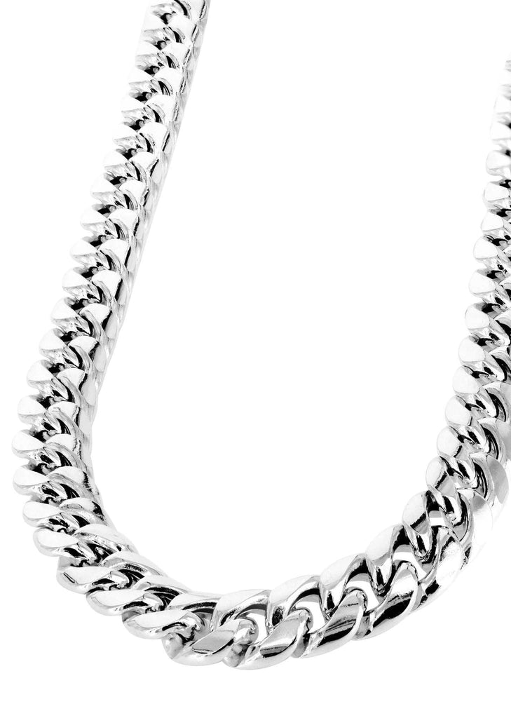 14K White Gold Chain - Hollow Miami Cuban Link Chain MEN'S CHAINS FROST NYC 