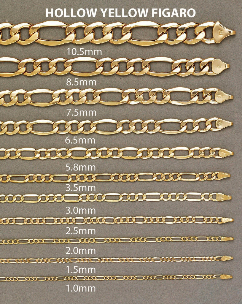 14K Gold Bracelet Hollow Figaro Men's Gold Bracelets FROST NYC 