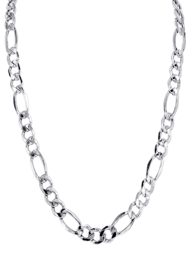 White Gold Chain - Mens Hollow Figaro Chain 10K Gold MEN'S CHAINS MANUFACTURER 1 