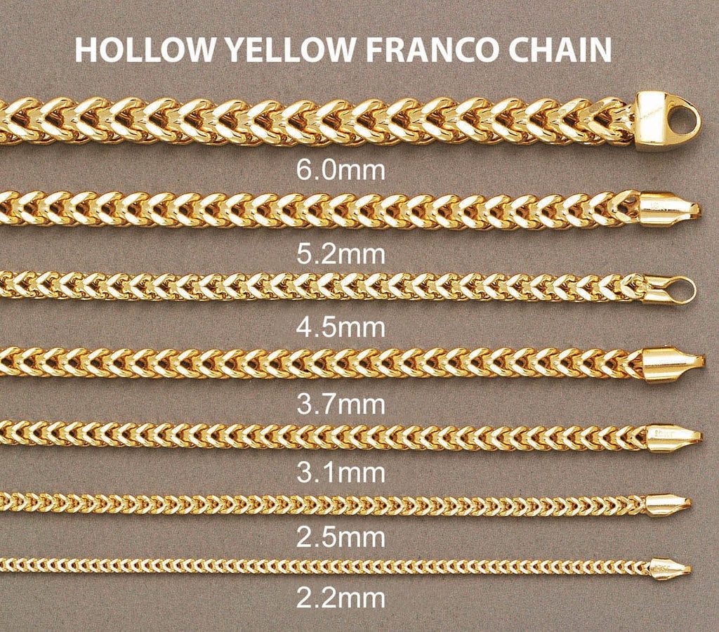 14K Gold Bracelet Hollow Franco Men's Gold Bracelets FROST NYC 
