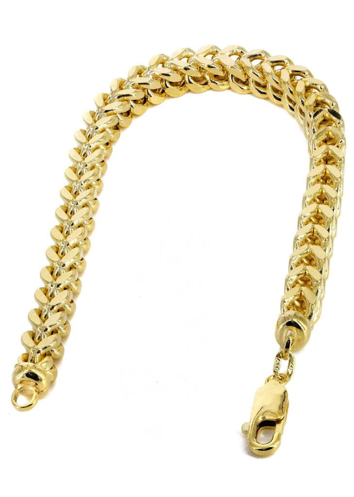 14K Gold Bracelet Hollow Franco Men's Gold Bracelets FROST NYC 