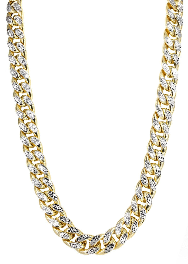 14K Gold Chain - Hollow Diamond Cut Miami Cuban Link Chain MEN'S CHAINS FROST NYC 
