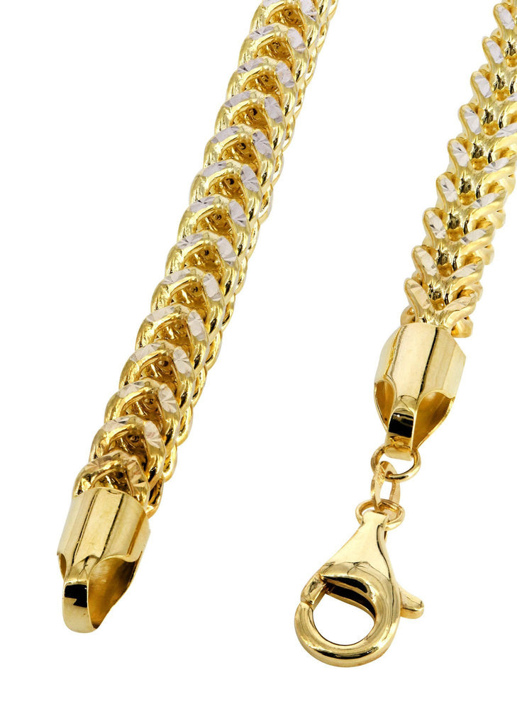 14K Yellow Gold Chain - Hollow Diamond Cut Franco Chain MEN'S CHAINS FROST NYC 