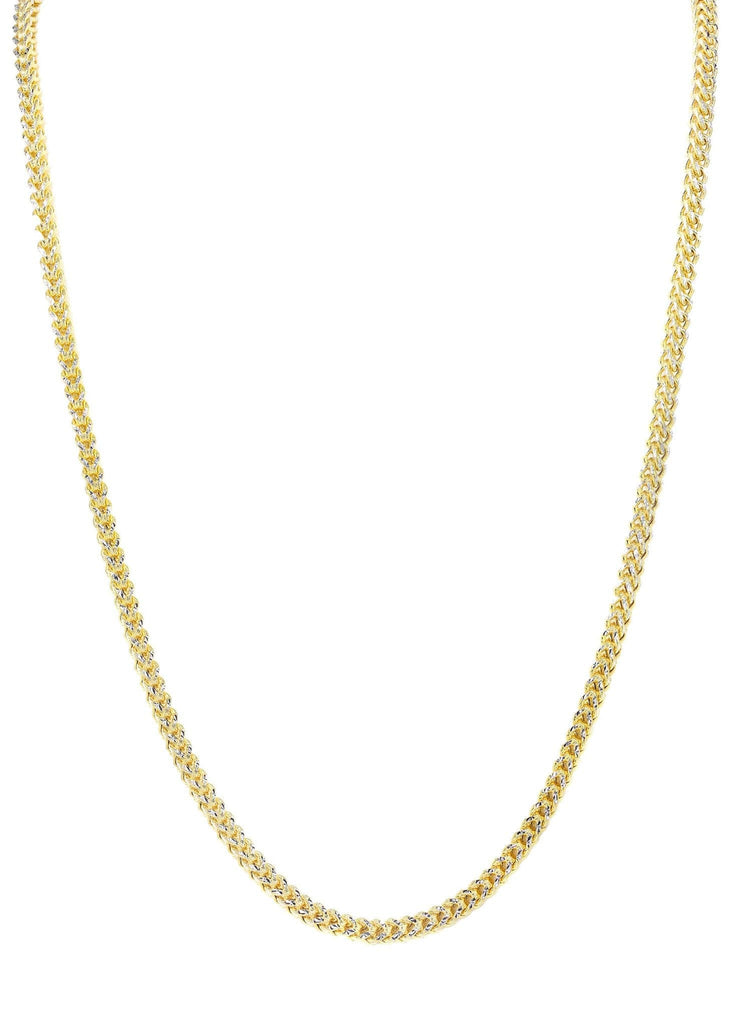 Gold Chain - Mens Hollow Diamond Cut Franco Chain 10K Gold MEN'S CHAINS FROST NYC 