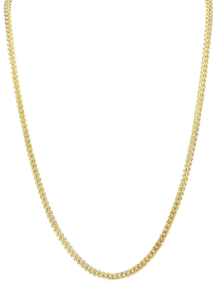14K Yellow Gold Chain - Hollow Diamond Cut Franco Chain MEN'S CHAINS FROST NYC 