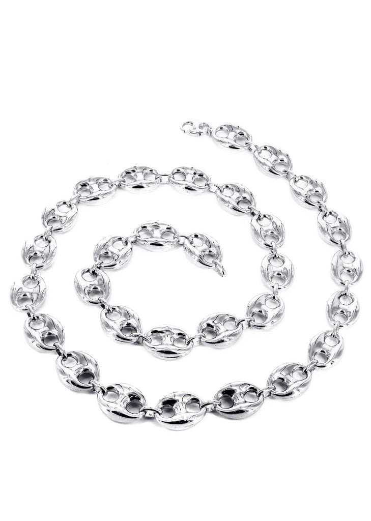 White Gold Chain - Mens Hollow Puff Chain 10K Gold MEN'S CHAINS MANUFACTURER 1 