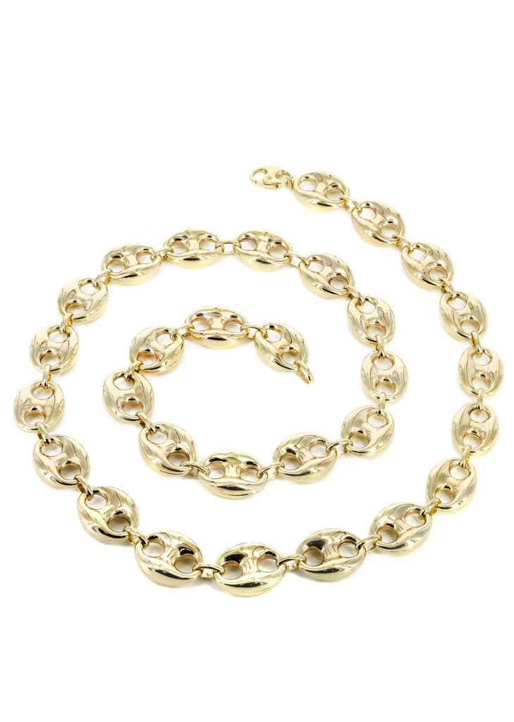 Gold Chain - Mens Hollow Puff Chain 10K Gold MEN'S CHAINS FROST NYC 