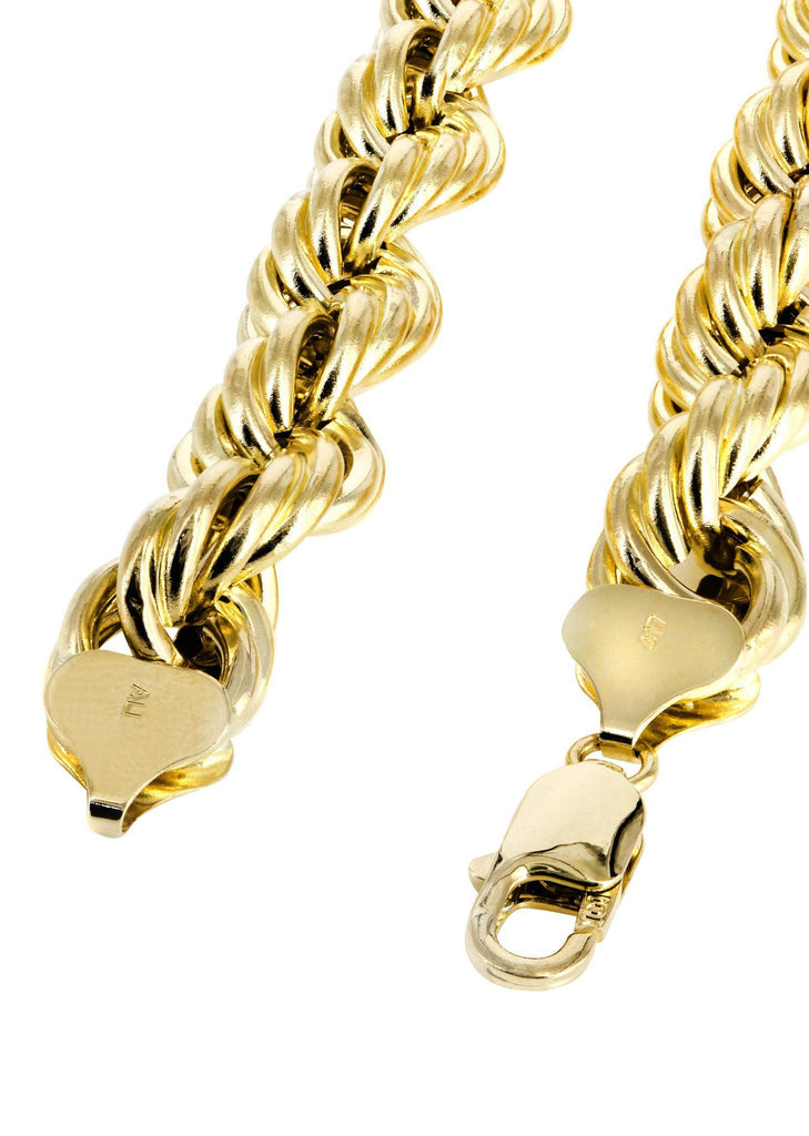14K Yellow Gold Chain - Hollow Mens Rope Chain MEN'S CHAINS FROST NYC 